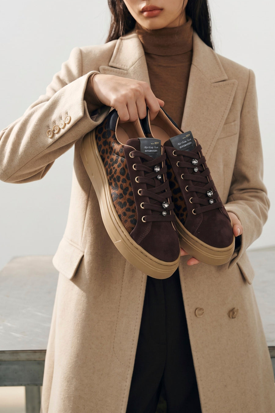 Stokton X Tre Emme Sneaker Leopard Dark Brown Donna