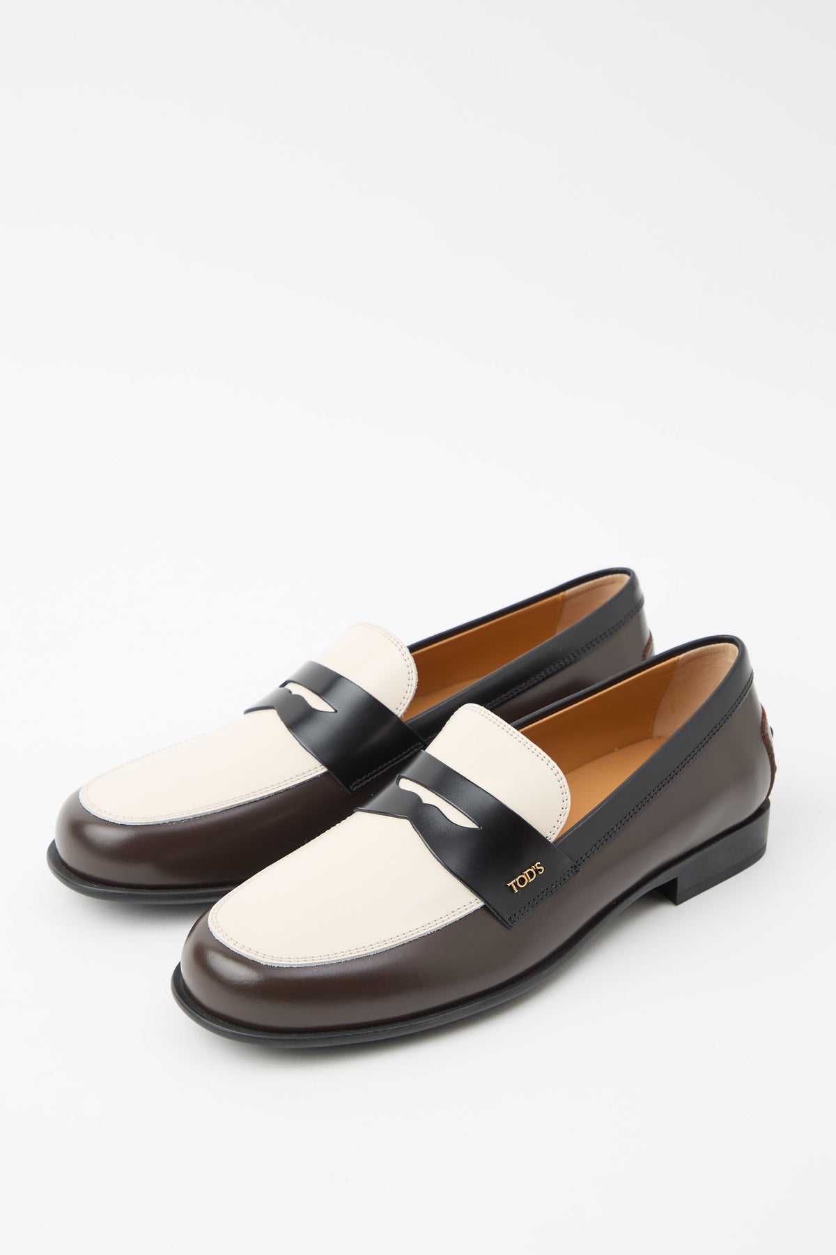 Mocassino Tabacco/nero/panna Donna — 3