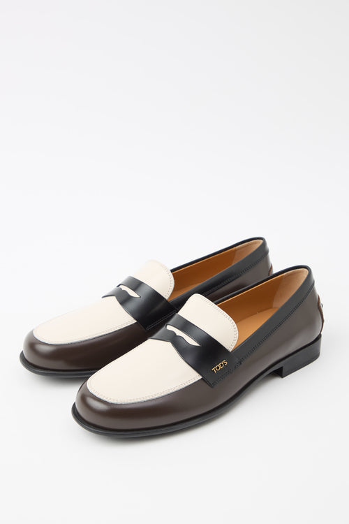 Tod's Mocassino Tabacco/nero/panna Donna - 2