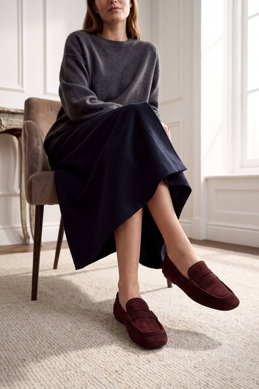 Tre Emme Mocassino Bordaux Donna