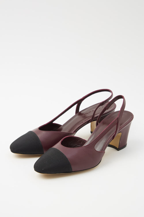 Tre Emme Slingback Burgundy/black Donna - 2