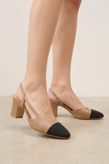 Tre Emme Slingback Dark Nude/black Donna - 10