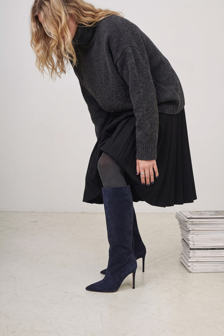 Tre Emme Stivale Navy Donna