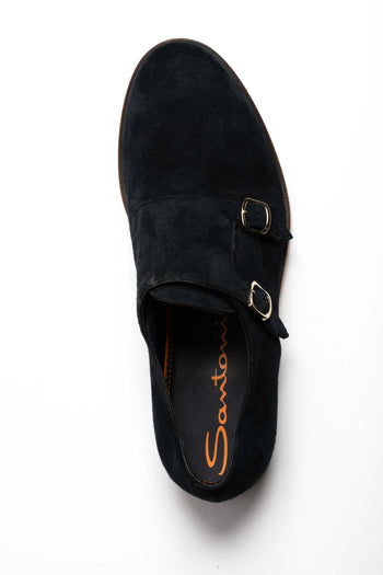 Santoni Stringata Blu Uomo - 4
