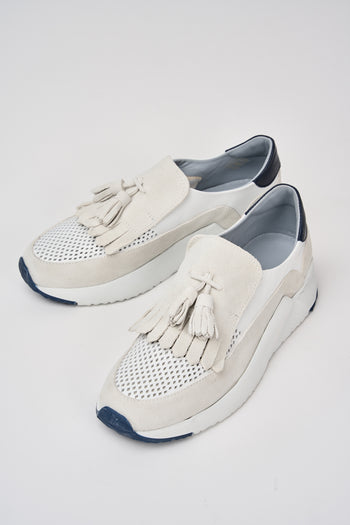 Calpierre Slip-on Bianco+blu Donna - 6