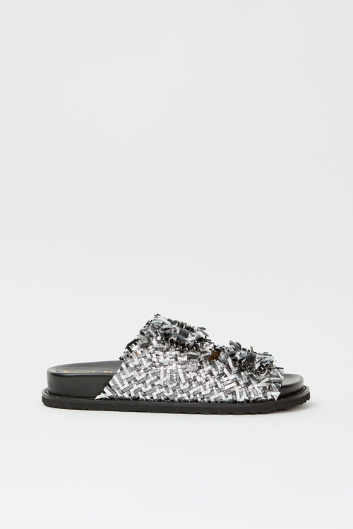 Coral Blue Ciabatta Black Donna