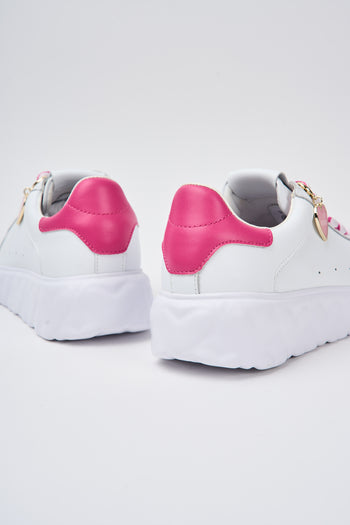 Love Moschino Sneaker Bianco+fuxia Donna - 3