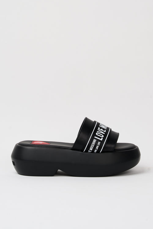 Love Moschino Ciabatta Nero+bianco Donna