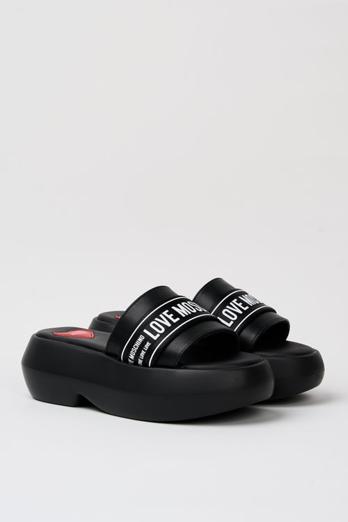 Love Moschino Ciabatta Nero+bianco Donna - 2