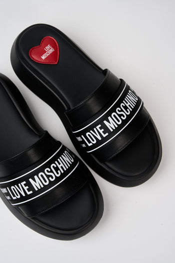 Love Moschino Ciabatta Nero+bianco Donna - 3