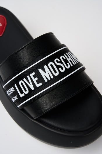 Love Moschino Ciabatta Nero+bianco Donna - 4