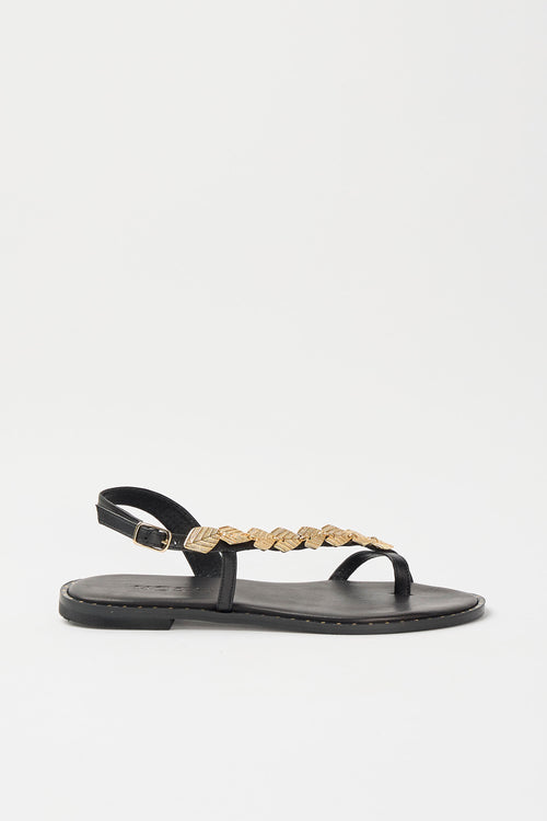 Mosaic Infradito Nero/oro Donna