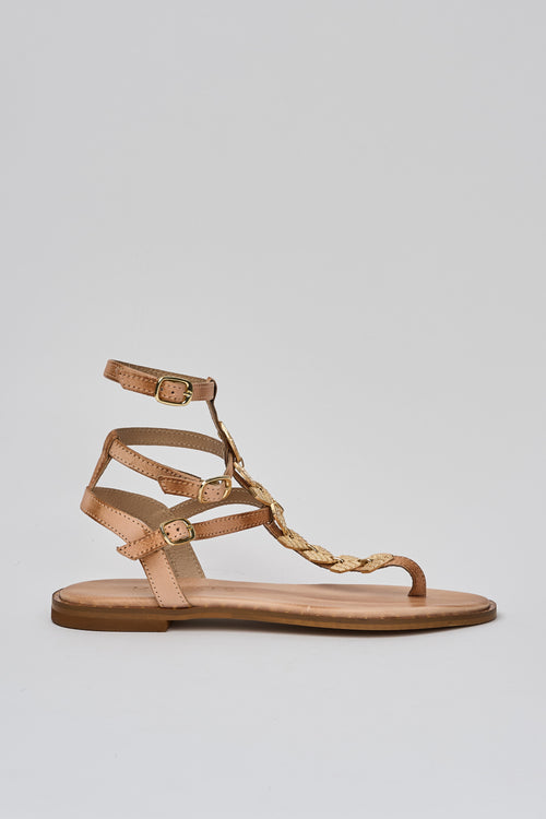Mosaic Infradito Naturale/oro Donna