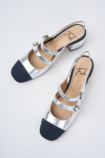 Roberto Festa Slingback Blu+silver Donna - 4