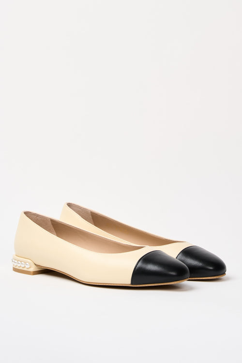 Stuart Weitzman Ballerina Vanilla/black Donna - 2