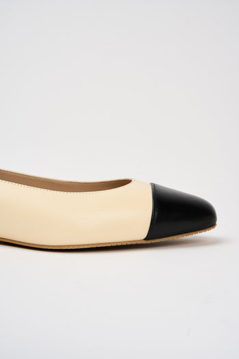 Stuart Weitzman Ballerina Vanilla/black Donna - 5