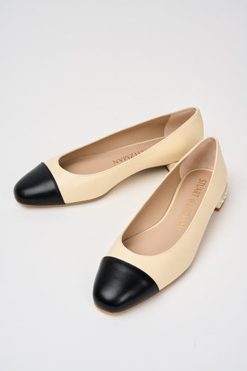 Stuart Weitzman Ballerina Vanilla/black Donna - 6