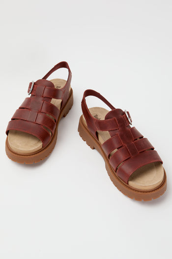 Timberland Sandalo Dark Red Full Grain Donna - 5