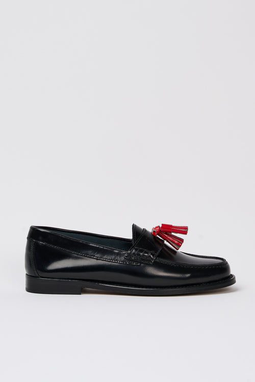 Tre Emme Mocassino Nero+panna Donna