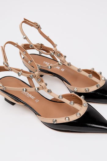 Tre Emme Slingback Nero+fondotinta Donna - 5