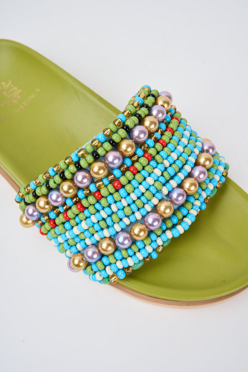 De Siena Ciabatta Greeen+azzurro Donna - 2