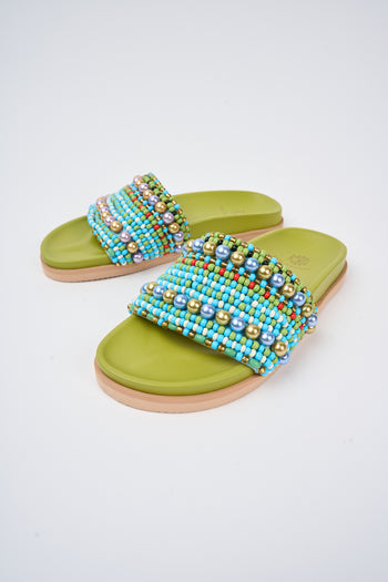 De Siena Ciabatta Greeen+azzurro Donna - 5