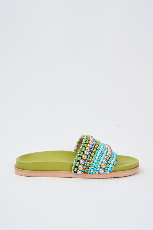 De Siena Ciabatta Greeen+azzurro Donna