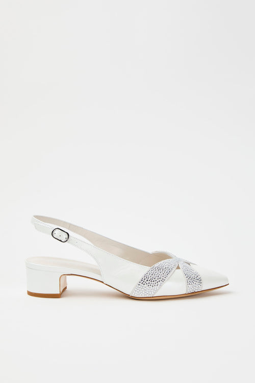 Elata Slingback Argento/bianco Donna