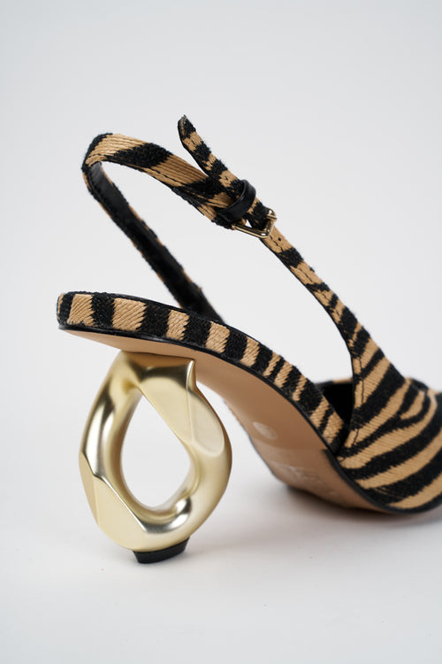ExÉ Slingback Beige+zebra+giraffa Donna - 2