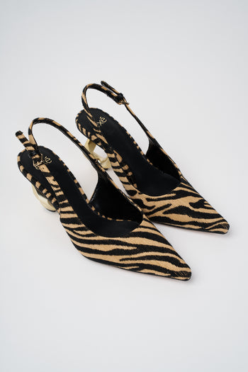 ExÉ Slingback Beige+zebra+giraffa Donna - 4