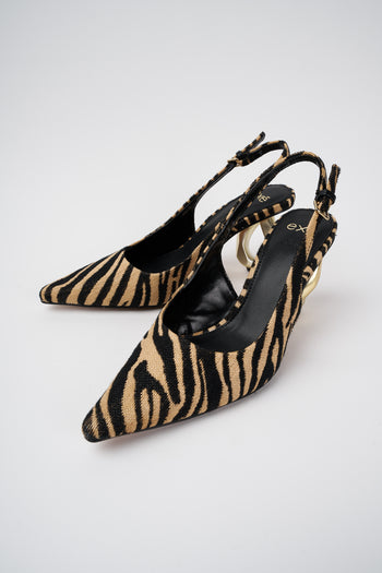 ExÉ Slingback Beige+zebra+giraffa Donna - 5