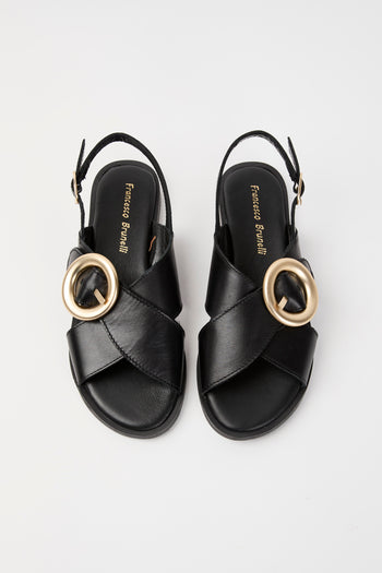 Francesco Brunelli Sandalo Nero Donna - 3