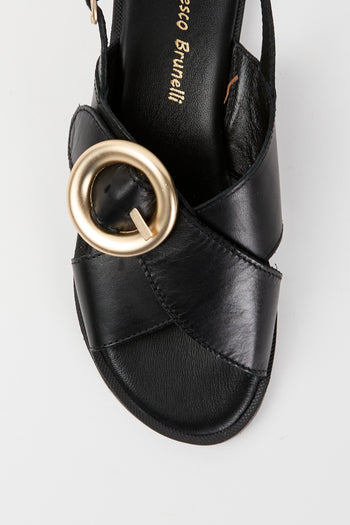 Francesco Brunelli Sandalo Nero Donna - 6