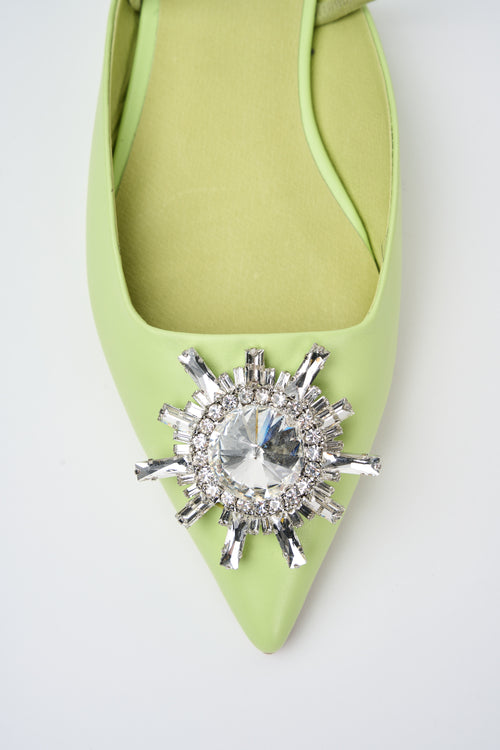 Jeffrey Campbell Slingback Green Silver Donna - 2