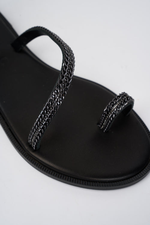 Mosaic Sandalo Nero+oro Donna - 2