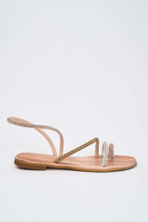 Mosaic Sandalo Rose Gold/silver/gold Beige Donna