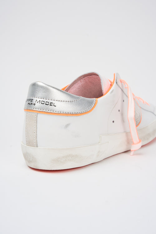 Philippe Model Sneaker Blanc Orange Uomo - 2
