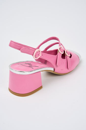 Roberto Festa Slingback Argento+pink Donna - 4
