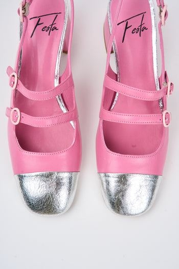 Roberto Festa Slingback Argento+pink Donna - 5