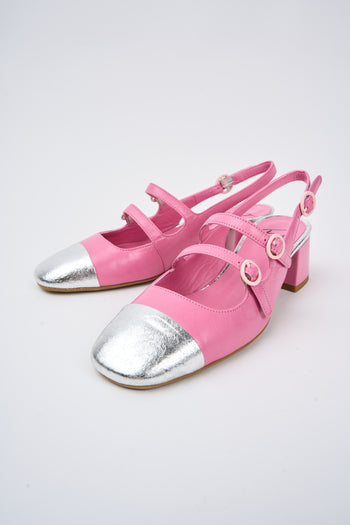 Roberto Festa Slingback Argento+pink Donna - 5