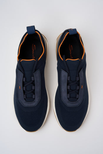 Santoni Slip-on Blue Uomo - 4