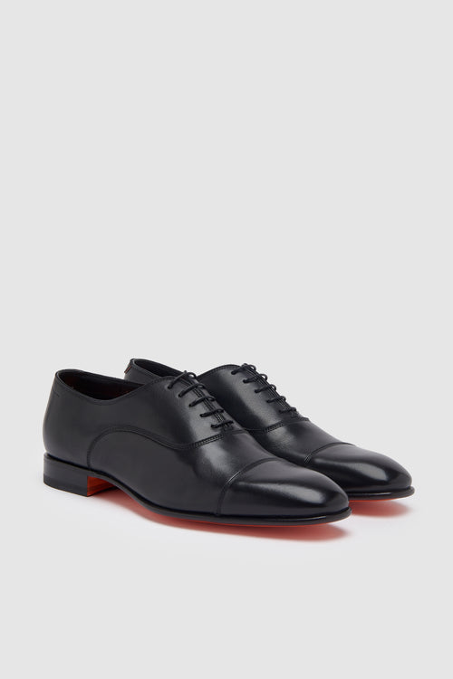 Santoni Stringata Black Uomo - 2