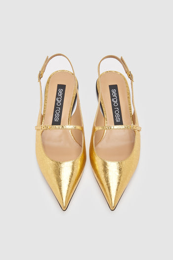 Sergio Rossi Slingback Oro Donna - 5