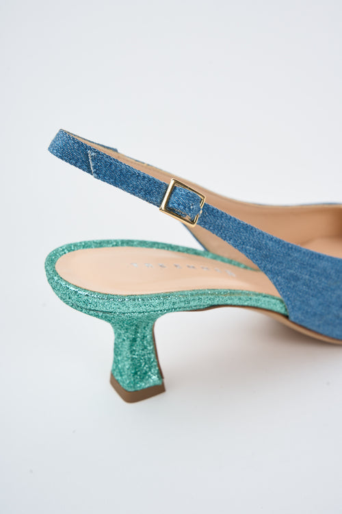 Tre Emme Slingback Jeans Smeraldo Donna - 2