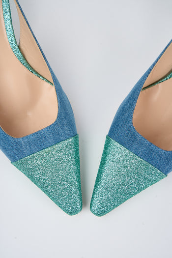 Tre Emme Slingback Jeans Smeraldo Donna - 3