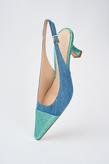Tre Emme Slingback Jeans Smeraldo Donna - 4