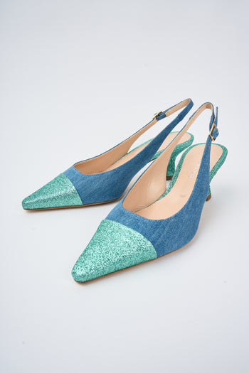 Tre Emme Slingback Jeans Smeraldo Donna - 5
