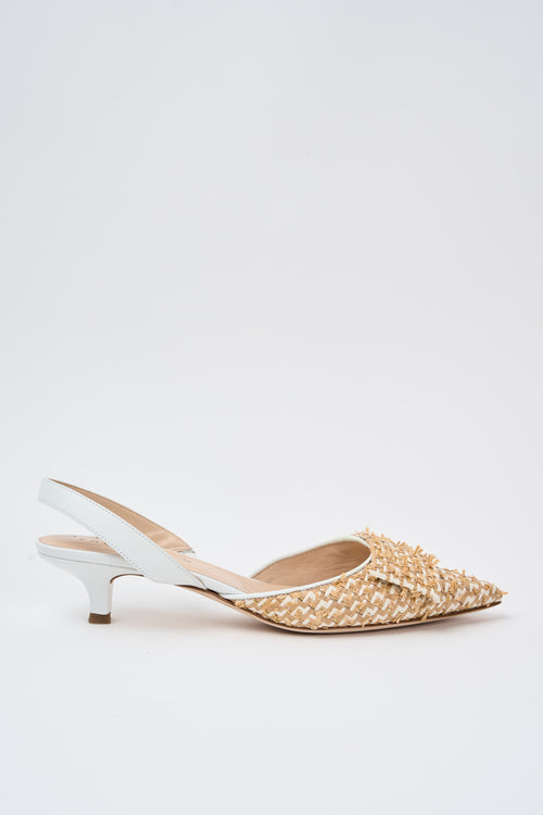 Tre Emme Slingback Bianco Beige Donna