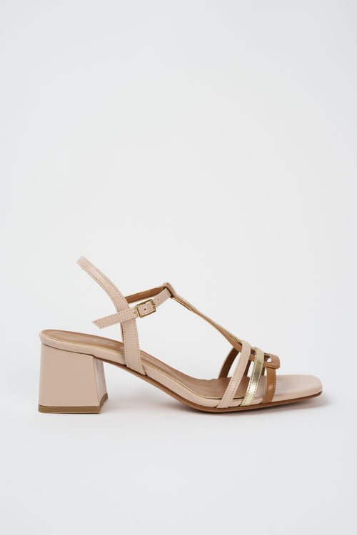 Tre Emme Sandalo Nude+sella+platino Donna