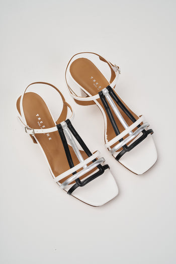 Tre Emme Sandalo Bianco+nero+argento Donna - 4